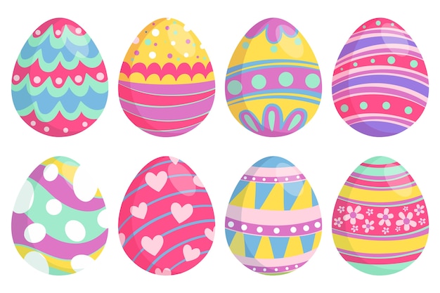 Free Vector | Hand drawn easter day eggs with happy colours