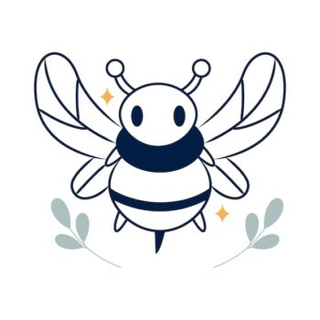 Free Vector | Hand drawn flat design bee outline