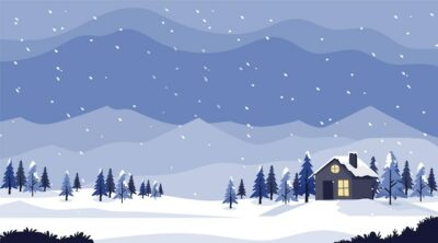 Free Vector | Hand drawn flat winter landscape illustration