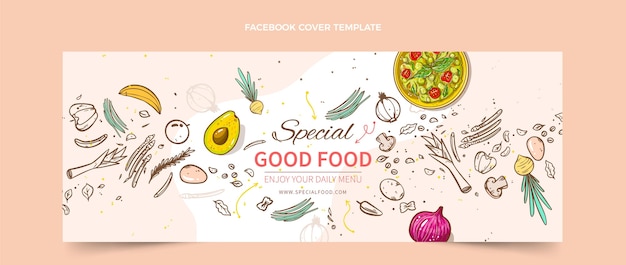 Free Vector | Hand drawn food facebook cover