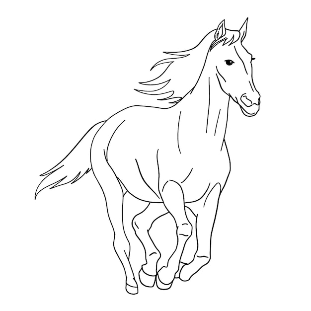 Free Vector | Hand drawn horse outline illustration