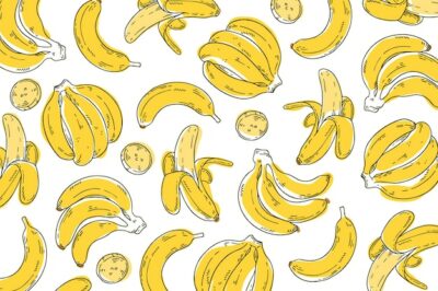 Free Vector | Hand drawn lineal engraved banana pattern