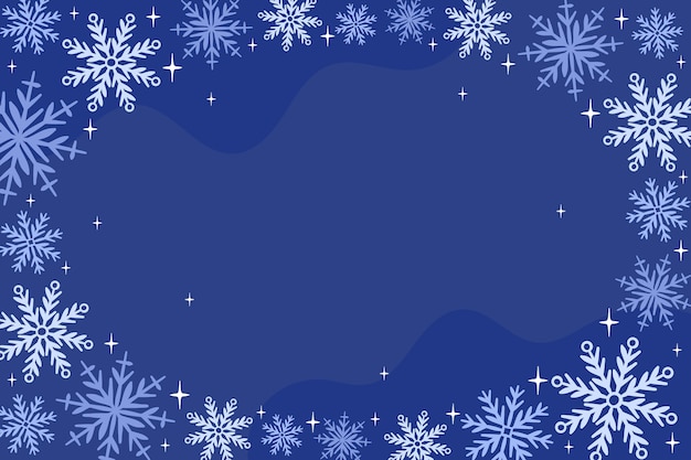 Free Vector | Hand drawn snowflake border