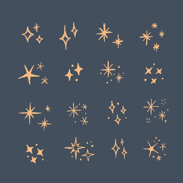 Free Vector | Hand drawn sparkling star collection