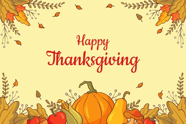 Free Vector | Hand drawn thanksgiving background