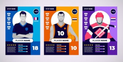 Free Vector | Hand drawn trading cards template