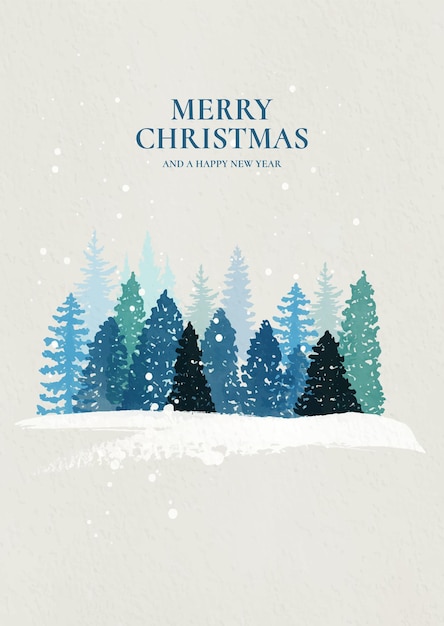 Free Vector | Hand painted watercolour christmas tree card design