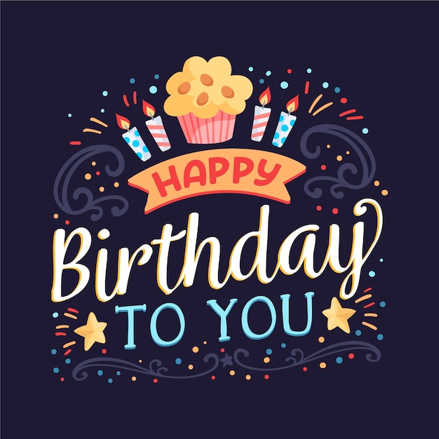 Free Vector | Happy birthday to you lettering