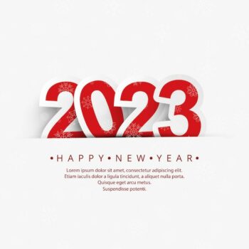 Free Vector | Happy new year 2023 card holiday with white background