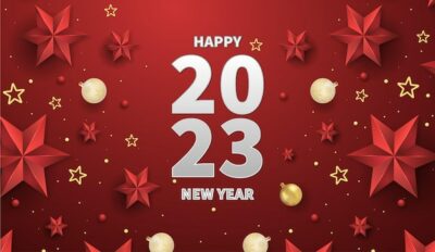 Free Vector | Happy new year 2023 red background