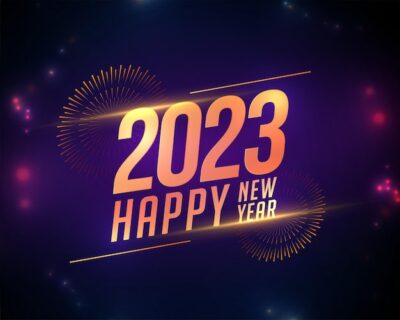 Free Vector | Happy new year 2023 shiny background with firework