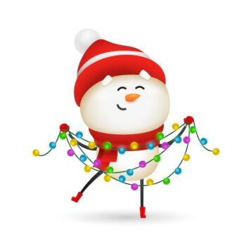 Free Vector | Happy snowman celebrating christmas