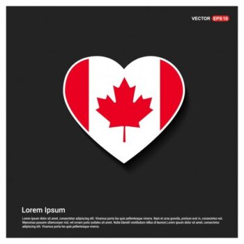 Free Vector | Heart shaped canadian flag template