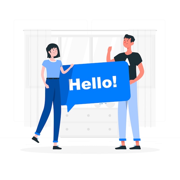 Free Vector | Hello concept illustration