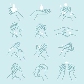 Free Vector | How to wash your hands icon set