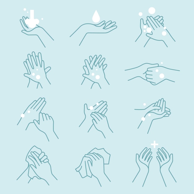 Free Vector | How to wash your hands icon set