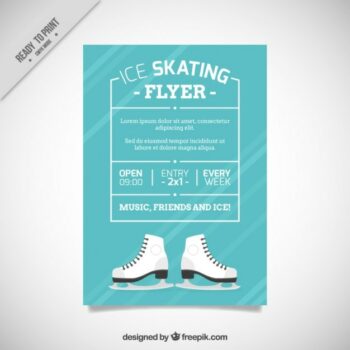 Free Vector | Ice skating brochure