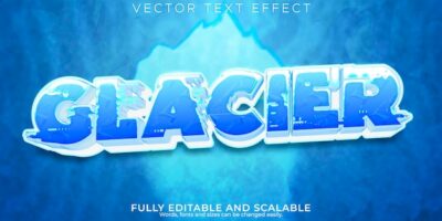 Free Vector | Ice text effect editable iceberg and snow text style