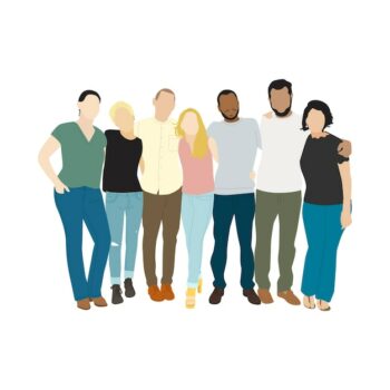Free Vector | Illustration of diverse people arms around each other