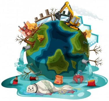 Free Vector | Illustration with pollutions on earth