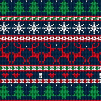 Free Vector | Knitted christmas pattern concept