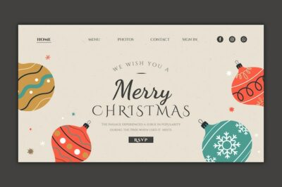 Free Vector | Landing page template for christmas season celebration
