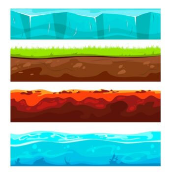 Free Vector | Landscape ground layers set
