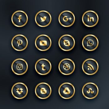 Free Vector | Luxury style social media icons