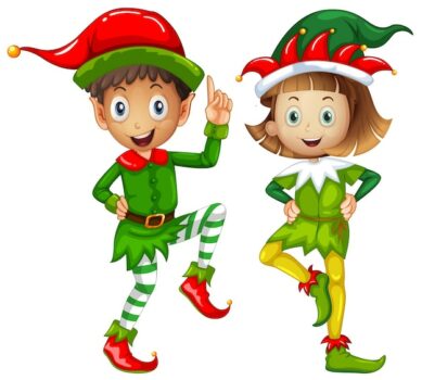 Free Vector | Male and female elves on white background