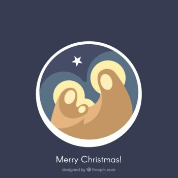 Free Vector | Merry christmas greeting card. nativity of jesus