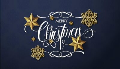 Free Vector | Modern merry christmas lettering with elegant background
