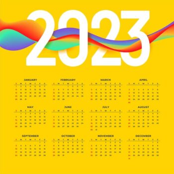 Free Vector | Modern style 2023 calendar for new year template