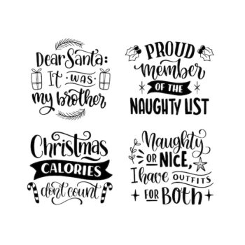 Free Vector | Monochrome christmas elements stickers collection