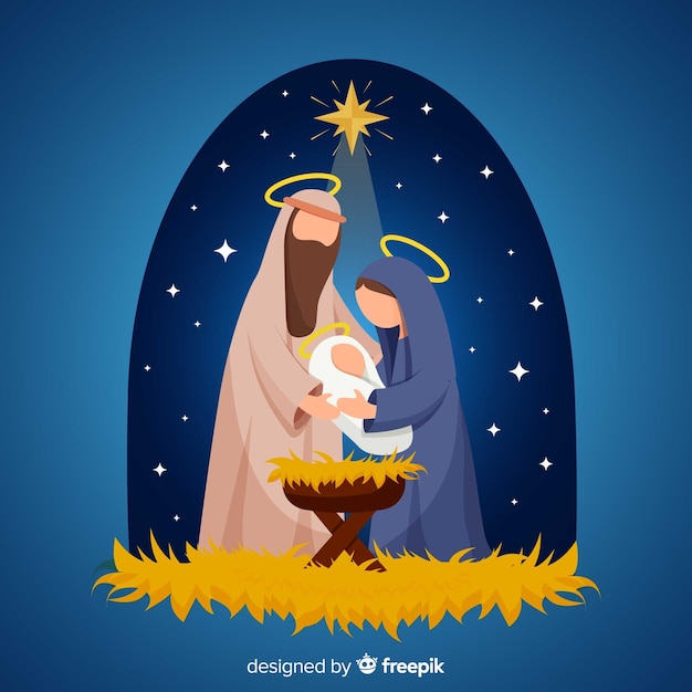Free Vector | Nativity flat illustration