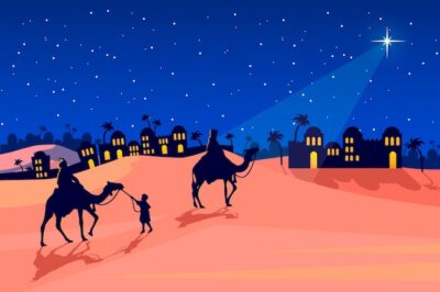 Free Vector | Nativity scene illustration flat design