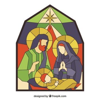 Free Vector | Nativity scene in mosaic style