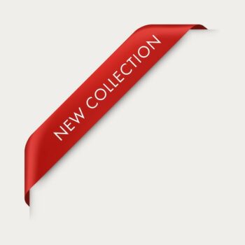 Free Vector | New tag 3d vector ribbon and banner. new collection badge digital marketing web.