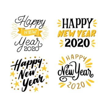 Free Vector | New year 2020 lettering collection