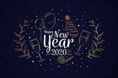 Free Vector | New year hand-drawn background