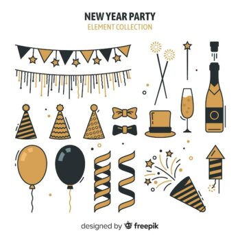 Free Vector | New year party elements collection