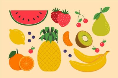 Free Vector | Organic flat fruit collection