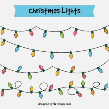 Free Vector | Pack of hand drawn lights garlands