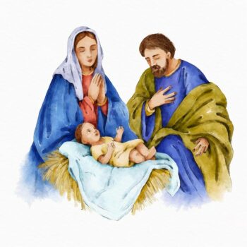 Free Vector | Painted nativity scene in watercolor