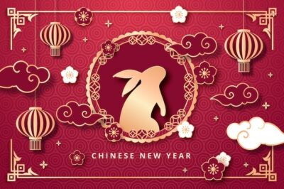 Free Vector | Paper style background for chinese new year celebration