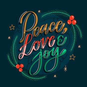 Free Vector | Peace love and joy lettering