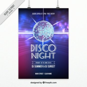 Free Vector | Poster for a night disco