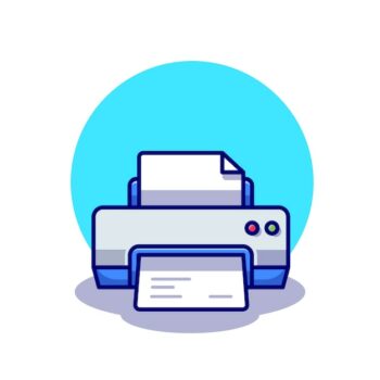 Free Vector | Printer with paper illustration