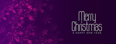 Free Vector | Purple snowflakes banner for christmas festival