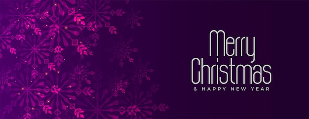 Free Vector | Purple snowflakes banner for christmas festival