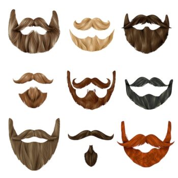Free Vector | Realistic beards and mustache set